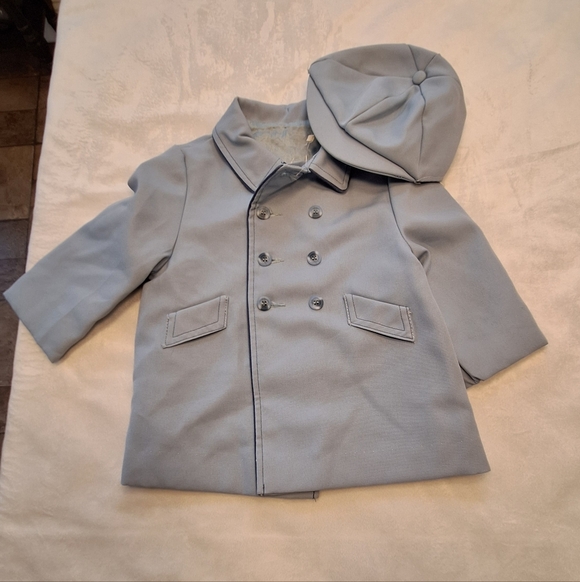 Vintage Toddler Pea Coat and Cap - Picture 2 of 16